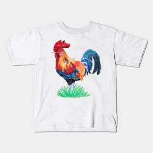 Oil Pastel Rooster Kids T-Shirt